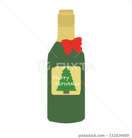 Wine bottle (Christmas) illustration Wine bottle (Christmas) illustration 132024009