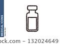 Simple medical icon of a vaccine vial 132024649