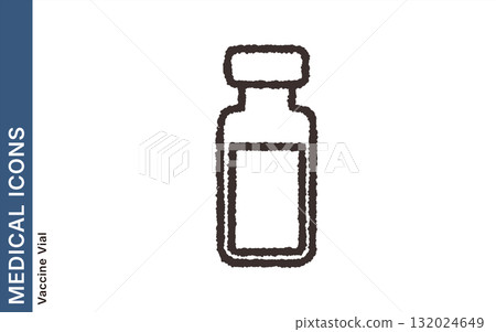 Simple medical icon of a vaccine vial Simple medical icon of a vaccine vial 132024649