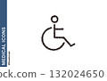 Wheelchair simple medical icon 132024650