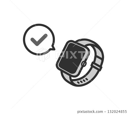 Smartwatch check mark icon illustration 132024855