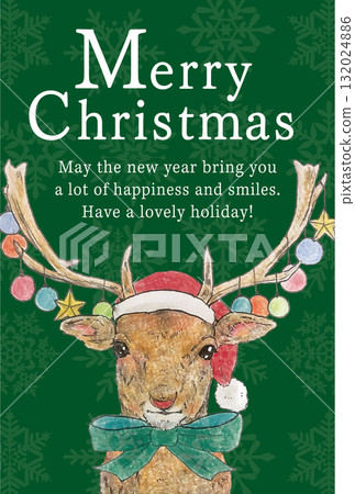 Stylish reindeer illustration_GREEN Stylish reindeer illustration_GREEN 132024886