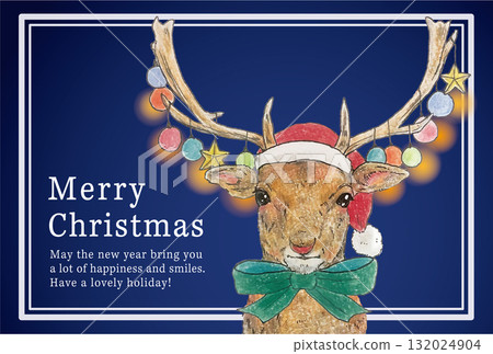 時尚馴鹿插畫_藍色 132024904