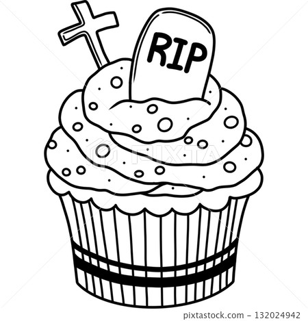 Halloween cupcake coloring Halloween cupcake coloring 132024942