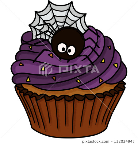 Halloween spider cupcake  132024945