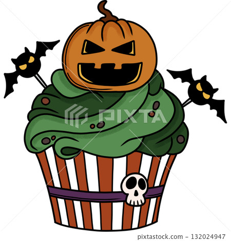 Halloween pumpkin cupcake 132024947