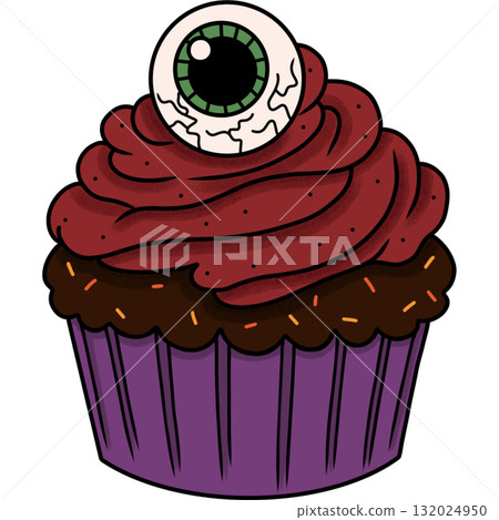 Halloween eyes ball cupcake  132024950