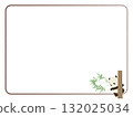 Frame of a panda climbing a tree with bamboo 132025034