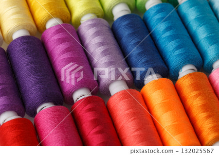 Set of colorful spools of thread Set of colorful spools of thread 132025567