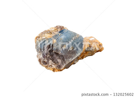 Corundum in rock mineral stone a white background Corundum in rock mineral stone a white background 132025602