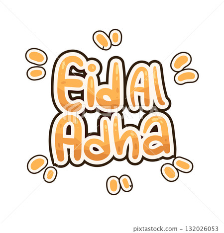 illustration of Eid Al Adha Text 132026053