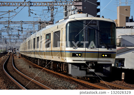 221 series special rapid Expoliner (out of service) running on the Umeda freight line 132026329