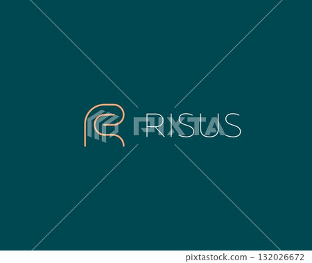 Graceful letter P linear logotype. Premium minimalist logo template. Elegant vector monogram. Graceful letter P linear logotype. Premium minimalist logo template. Elegant vector monogram. 132026672