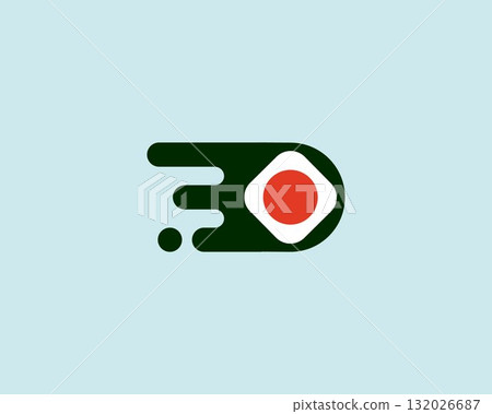 Sushi delivery minimalist logotype. Japanese food takeout logo concept. Creative roll seafood vector logo. Sushi delivery minimalist logotype. Japanese food takeout logo concept. Creative roll seafood vector logo. 132026687