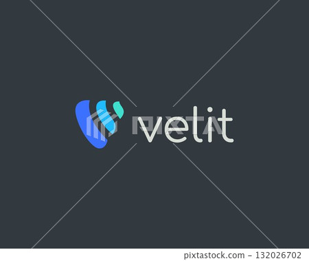 A letter V logo from abstract shapes. Minimalist logo template. Universal vector monogram. A letter V logo from abstract shapes. Minimalist logo template. Universal vector monogram. 132026702
