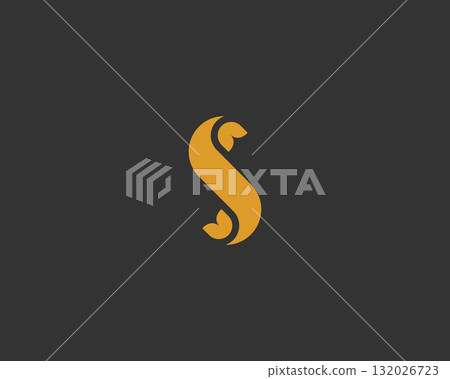 Abstract letter S and flowers logo. Creative logo template. Universal vector monogram. 132026723