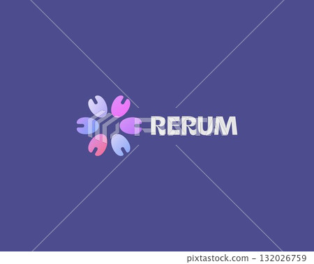 A flower logo from gradient shapes. Universal beauty salon cosmetics spa vector logotype. 132026759