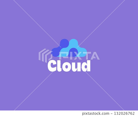 Abstract cloud logo. Universal weather forecast sign. Download data vector sign. Abstract cloud logo. Universal weather forecast sign. Download data vector sign. 132026762