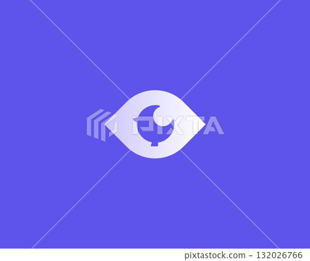 An eye gradient logo. Minimalistic optics vision sign. Camera video surveillance vector symbol. An eye gradient logo. Minimalistic optics vision sign. Camera video surveillance vector symbol. 132026766