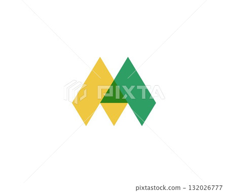 Abstract letter D from geometric shapes. Creative flat monogram logotype. Vector logo design. 132026777