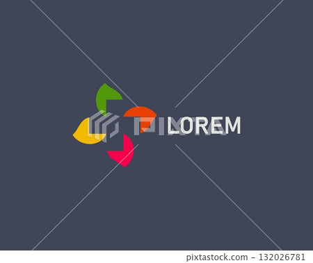 Abstract flower logo design template. Swirl icon. Universal fan vortex spinner vector sign. 132026781