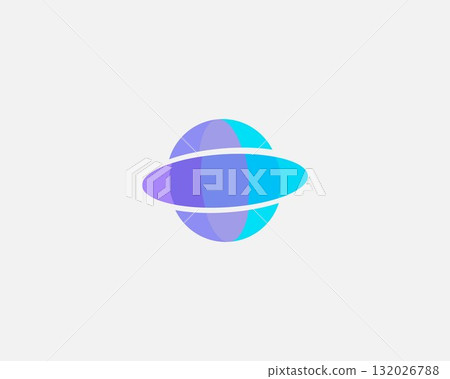 Abstract planet gradient vector logo. Universal internet science technology sign. Space galaxy global symbol. Abstract planet gradient vector logo. Universal internet science technology sign. Space galaxy global symbol. 132026788