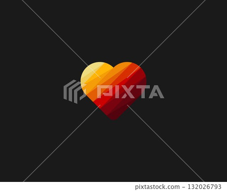 Heart vector logotype. Valentines day love feeling sign. Gradient medical health logo icon design. Heart vector logotype. Valentines day love feeling sign. Gradient medical health logo icon design. 132026793