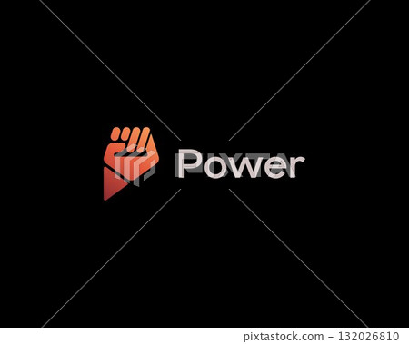 Abstract raised fist logo. Universal power independence vector sign. Protest revolution riot symbol. 132026810