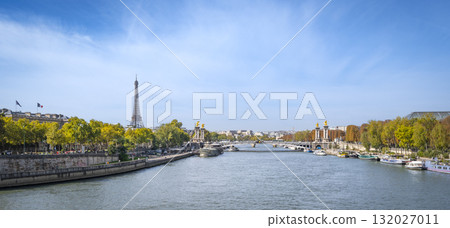 The Eiffel Tower and seine river in Paris, France The Eiffel Tower and seine river in Paris, France 132027011
