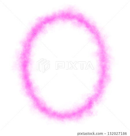 Pink smoky glowing oval shape with misty edges, frame on transparent background for mystical abstract or fantasy visuals 132027186