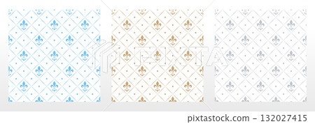 Collection of flower geometric patterns. Seamless vector backgrounds. Colored ornaments. Ornament for fabric, wallpaper, packaging. Decorative prints Collection of flower geometric patterns. Seamless vector backgrounds. Colored ornaments. Ornament for fabric, wallpaper, packaging. Decorative prints 132027415
