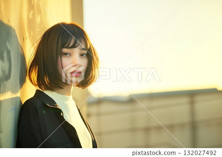 Stylish hairstyle for women 132027492