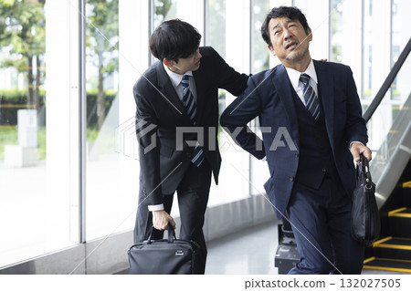 Businessman with poor physical condition 132027505