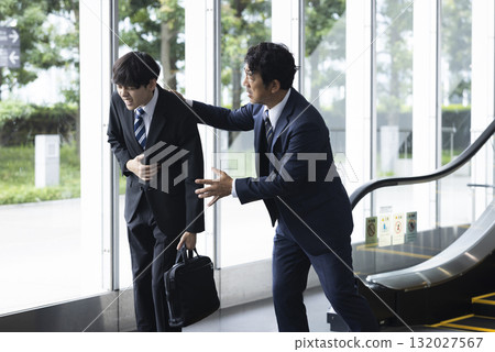 Businessman with poor physical condition Businessman with poor physical condition 132027567