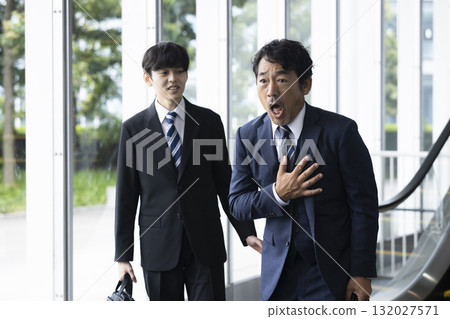 Businessman with poor physical condition Businessman with poor physical condition 132027571