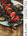 Tasty vegetable skewer. 132027702