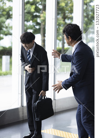 Businessman with poor physical condition 132027723