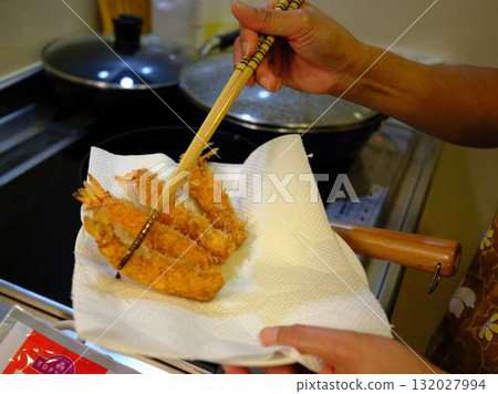 Fried shrimp dish 132027994