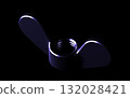 Futuristic Glossy Blue Hex Nut, Bolt and Wing Nut on Black 132028421