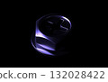 Futuristic Glossy Blue Hex Nut, Bolt and Wing Nut on Black 132028422