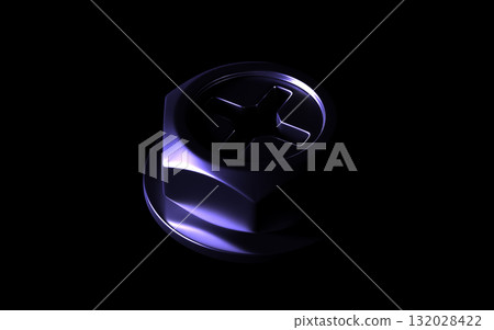 Futuristic Glossy Blue Hex Nut, Bolt and Wing Nut on Black Futuristic Glossy Blue Hex Nut, Bolt and Wing Nut on Black 132028422