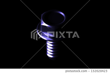 Futuristic Glossy Blue Hex Nut, Bolt and Wing Nut on Black Futuristic Glossy Blue Hex Nut, Bolt and Wing Nut on Black 132028423