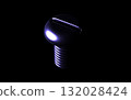 Futuristic Glossy Blue Hex Nut, Bolt and Wing Nut on Black 132028424
