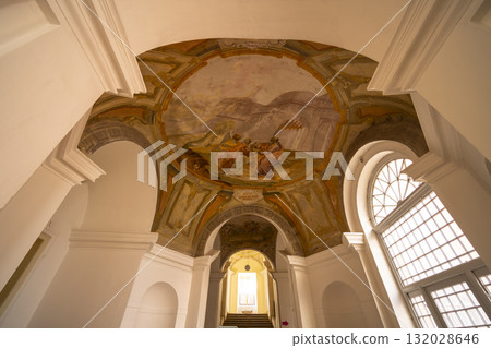 Baroque vault painting depicting biblical scene in Broumov Baroque vault painting depicting biblical scene in Broumov 132028646