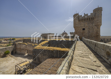 Oropesa castle in Toledo, Spain, historic fortress architecture 132028720
