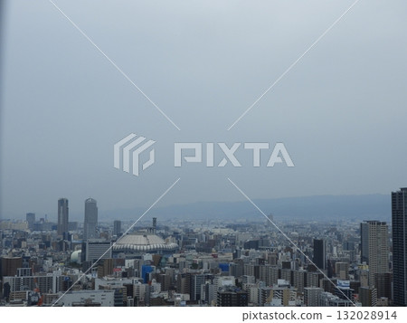 Aerial view of Kyocera Dome Osaka and Osaka city Aerial view of Kyocera Dome Osaka and Osaka city 132028914