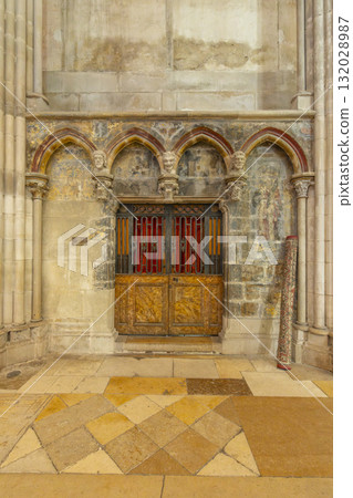 Saint Etienne cathedral crypt entrance portal in Auxerre, France 132028987