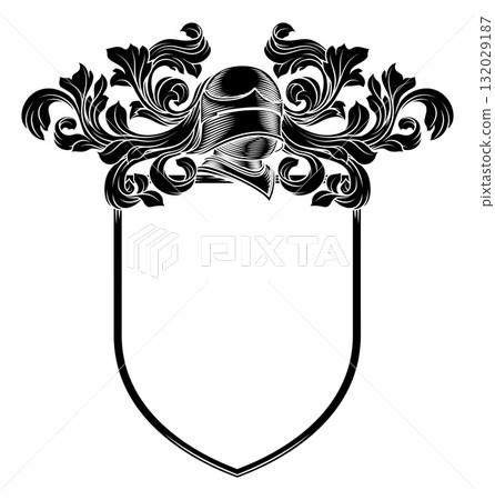Coat of Arms Crest Knight Medieval Shield Heraldry 132029187