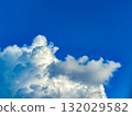 A refreshing landscape of summer blue skies and white cumulonimbus clouds | Blue sky, clouds, summer, scenery 132029582