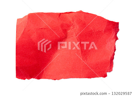 Red torn cardboard isolated on a white background 132029587